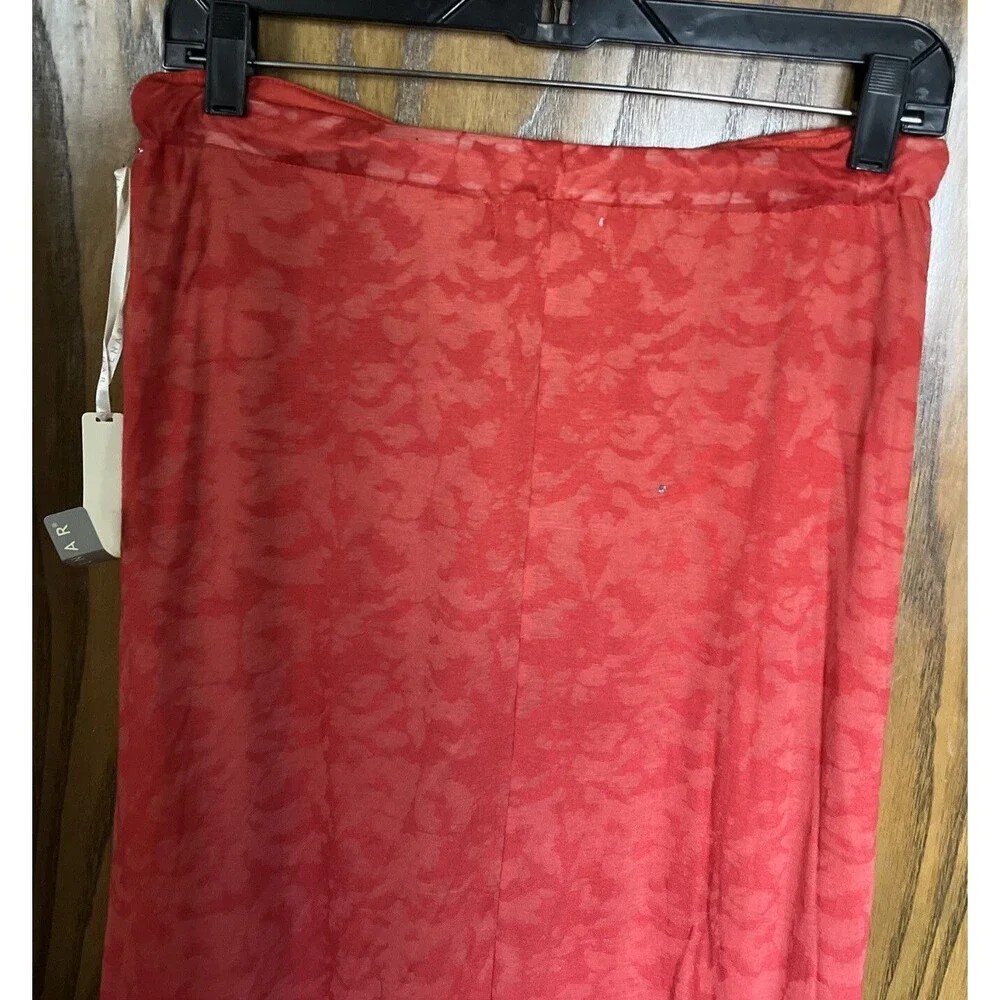 Kenar Orange Textured Women’s Maxi Skirt Size M Floral Bohemian Cottagecore